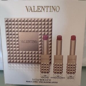 Valentino Lipstick Trio with Studded Gold Packaging